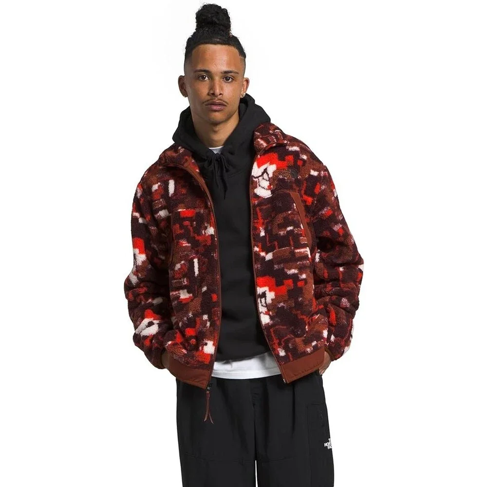 The North Face Campshire NF0A84HY Mens Fiery Red Fleece Jacket Size Small SGN396
